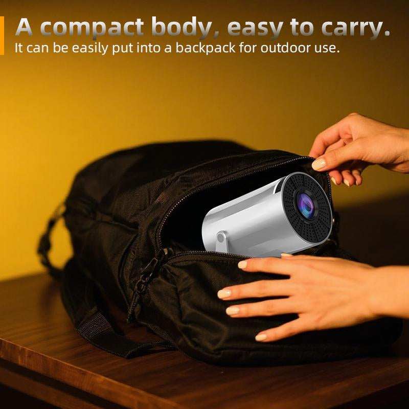 Portable Projector 2.4/5G Wifi 360° HD LED 200 Inch Screen Built-In Speaker Multifunctional Projector for Home Cinema and Outdoor Use