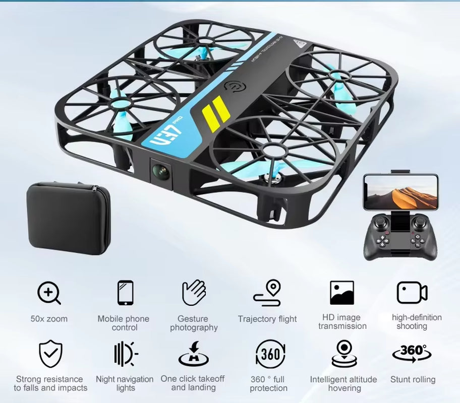 SJY-V37 Radio Control Drone 2.4G Wifi 100M Long Range Small Drone Kids Toy One Key Landing Headless Mode Gesture Video