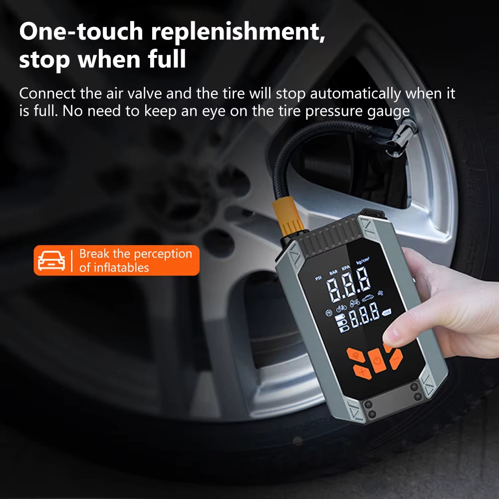 Portable Car Jump Starter Power Bank with Air Compressor for 12V Vehicle 7200Mah Strong Start Jump with Air Pump