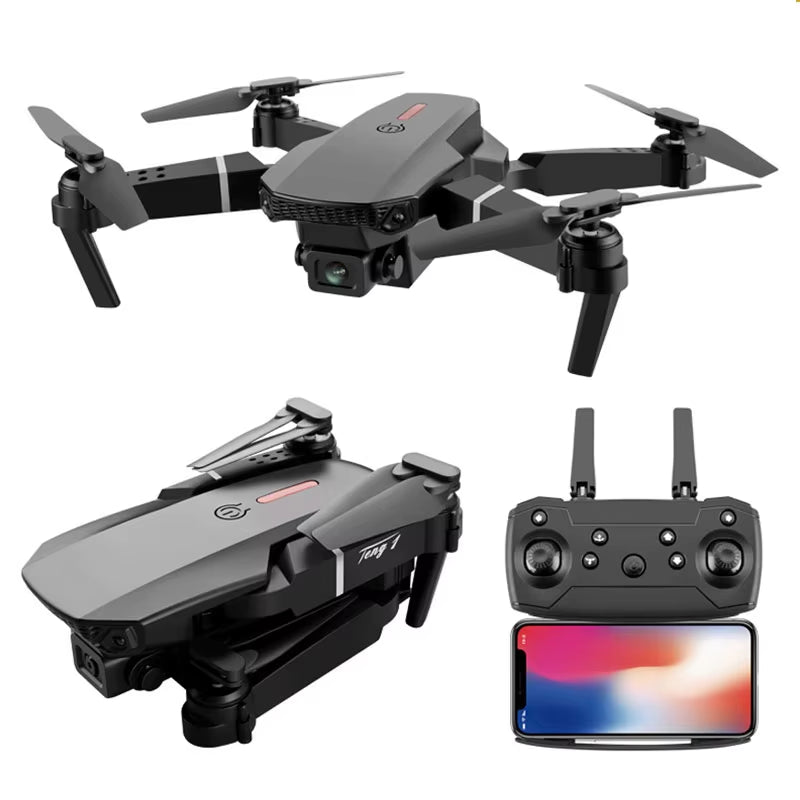 E88 Pro Drone with Wide Angle HD 4K Dual Camera Height Hold Wifi RC 100 Meters Foldable Quadcopter Dron Toys