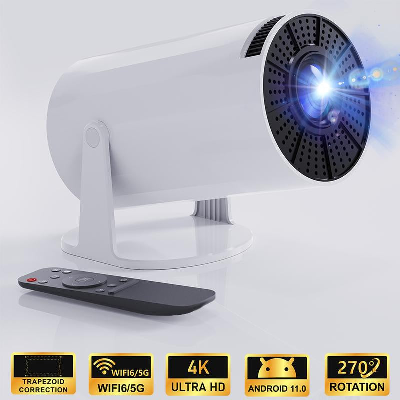 Portable Projector 2.4/5G Wifi 360° HD LED 200 Inch Screen Built-In Speaker Multifunctional Projector for Home Cinema and Outdoor Use