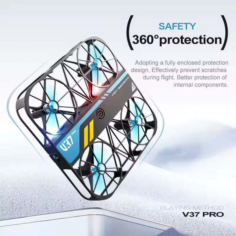 SJY-V37 Radio Control Drone 2.4G Wifi 100M Long Range Small Drone Kids Toy One Key Landing Headless Mode Gesture Video
