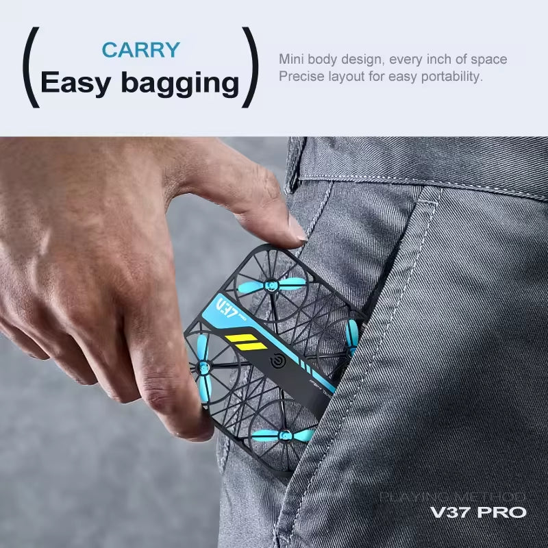 SJY-V37 Radio Control Drone 2.4G Wifi 100M Long Range Small Drone Kids Toy One Key Landing Headless Mode Gesture Video